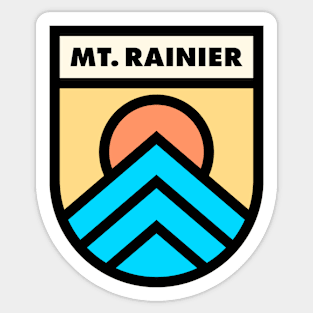 Mt. Rainier Retro Badge Sticker